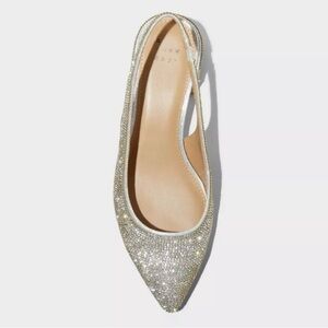 Target - A New Day Elle rhinestone silver slingback flat